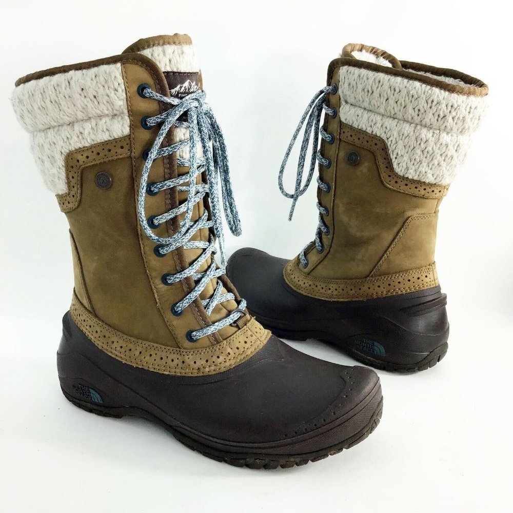The North Face Shellista II Mid Brown Nubuck Waterproof Winter Boots Womens 8